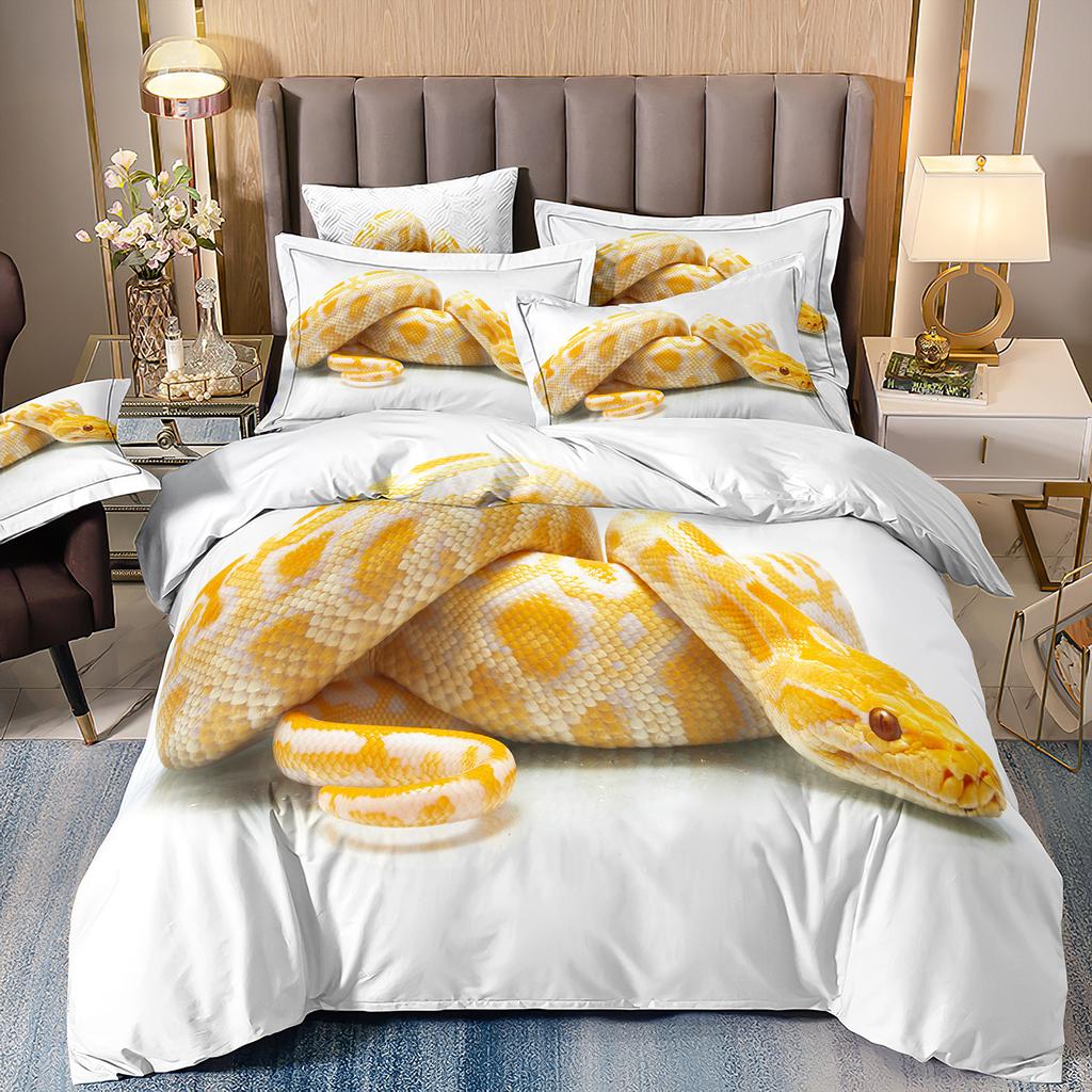 3D Digital Printing Bedding Three-Piece Set Animal Cobra Sheet Duvet Cover