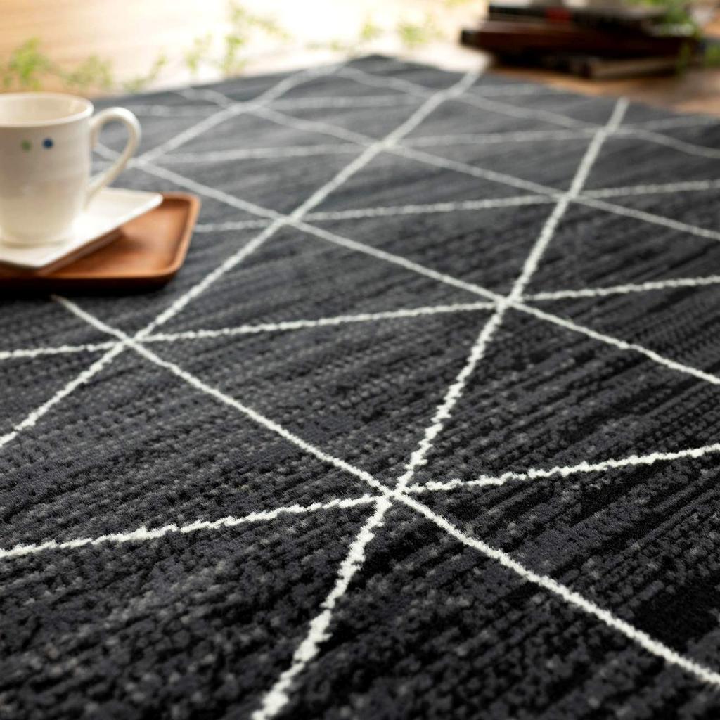 Sayan Sayan Geometric Beni Warren Style Rug Mat High Price 200x250 3 Tatami Dark Gray