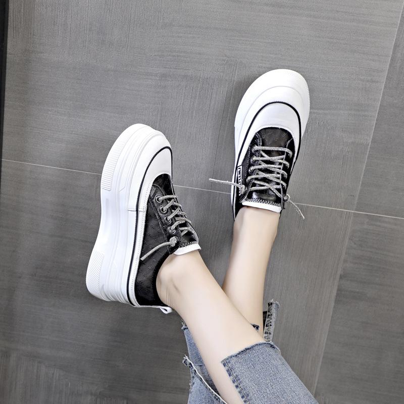 Trendy autumn new thick-soled inner height increase casual versatile net shoes female student shoes