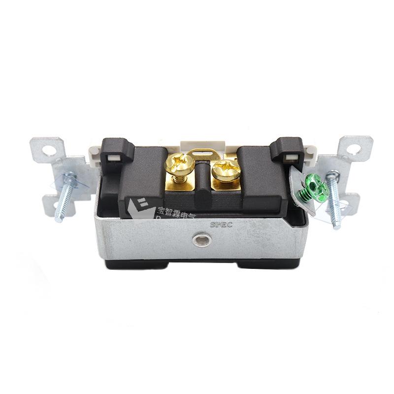 White Two-Gang Rocker Switch US Standard Double Gang Single Pole Wall Toggle
