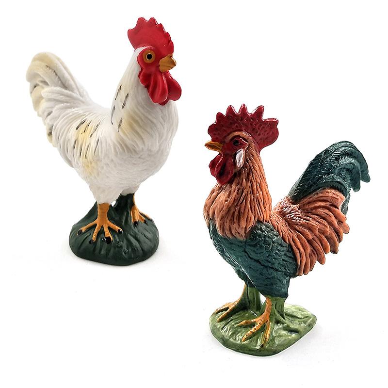 Farm Animal Model Artificial Chicken Duck Goose Figurines Bonsai Home Decor Miniature Fairy Garden Decoration Accessories Modern