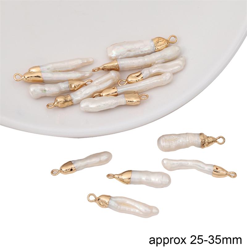 Natural Freshwater Pearl Irregular Gold Edging Single Hanging Style For DIY Necklace Bracelet Earrings Jewelry Making