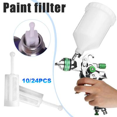 10/24Pcs Gravity Spray Gun Filters Fine Mesh Gravity Type Feed Spray Gun Filters Disposable HVLP Filter Nylon for Most Spray Gun