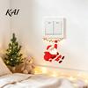 Christmas Wall Murals Santa Claus on Swing Switch Sticker, Decorative PVC Decal, Outlet Cover Stickers Removable Self-adhesive Light for Bedrooms And