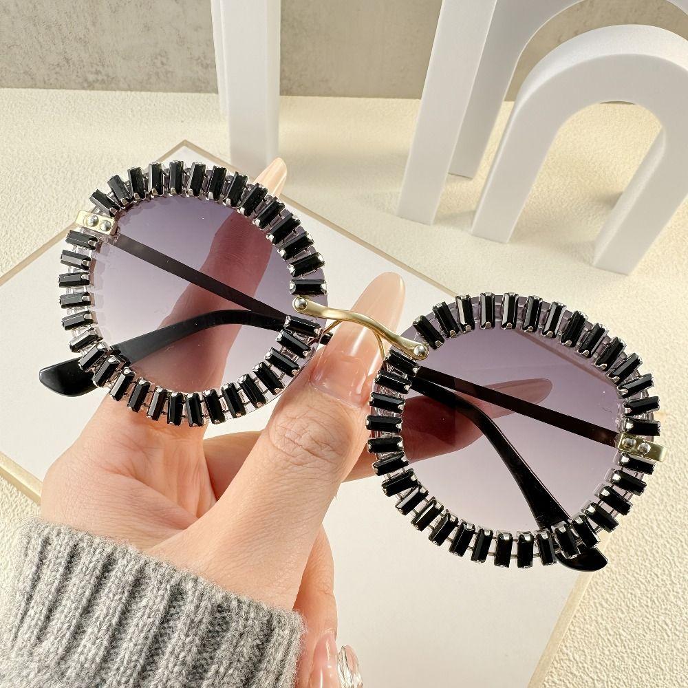 Steampunk Rhinestone Sunglasses Fashion Beach Party Sun Glasses Trendy Women Spectacles Travel