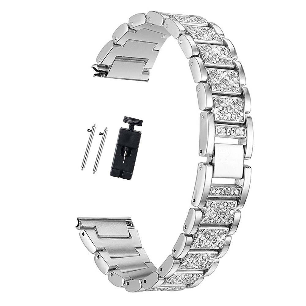 

Diamond Strap for Samsung Galaxy Watch 40 42mm Women Metal Bracelet for Huawei Watch Pro Stainless Steel Watch Band 20mm серебряный