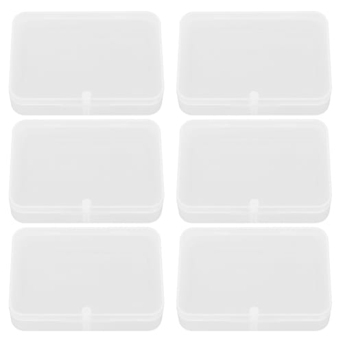 CORHAD 6-Piece Plastic Playing Card Organizer/Storage Box with Lid, Deck/Poker Holder, Clear Storage Box