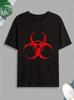 Red Biohazard Warning Symbol Graphic Black T?Shirt