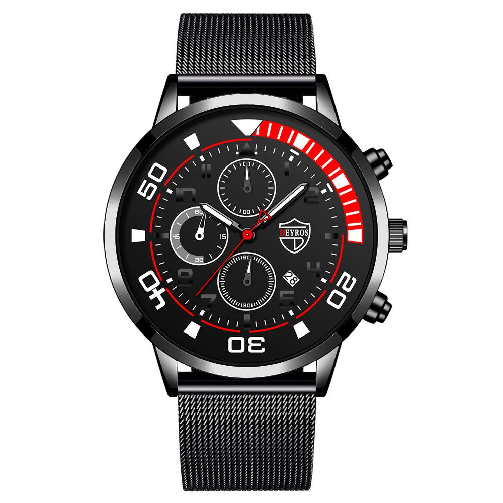 Stainless Steel Milan Mesh Strap Watch Men S Fashion Luminous Calendar Quartz Watch