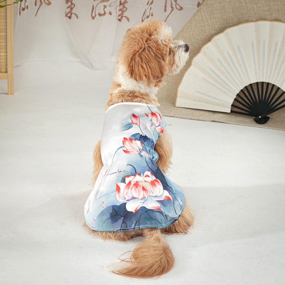 

Comfortable Dog Tang Costume Soft Pet Dress Practical Dog Cheongsam Small/Medium Dog XL-Style 2