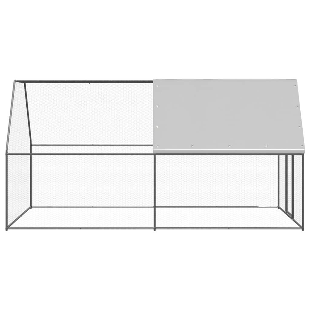 Vidaxl Outdoor Chicken Coop, 2X4X2 M, Galvanized Steel