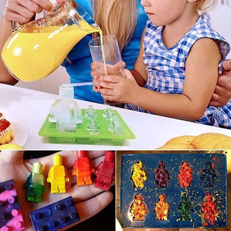 1 Piece Silicone Building Blocks Robot 3D DIY Mold Chocolate Tray Jelly Brownie Dessert Pastries Mould Cake Decoration Tool