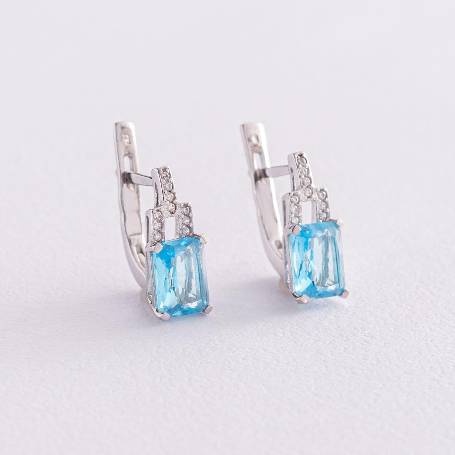 

Срібні сережки (фіаніти, кварц) Oniks срібний