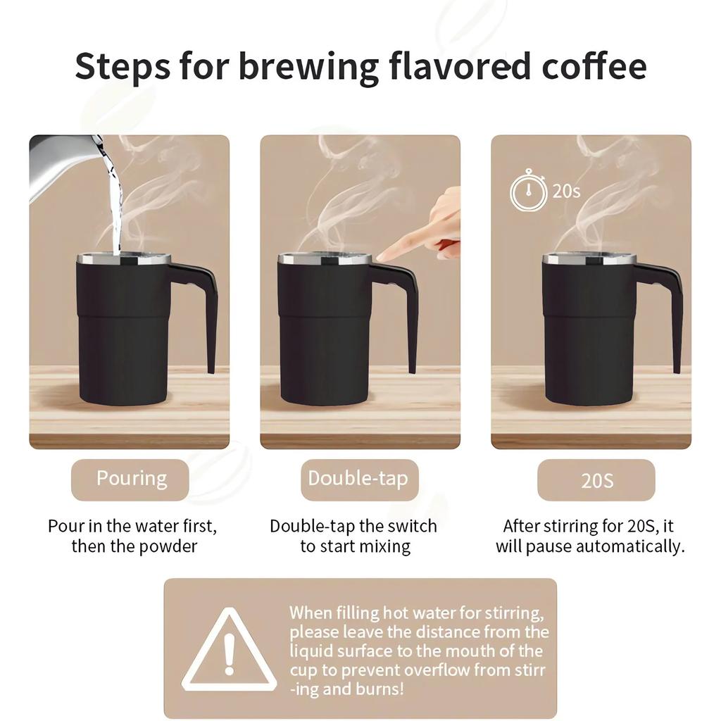 Xiaomi New USB Rechargeable Automatic Magnetic Cup Electric Coffee Milk Self Mixing Mug Home IP67 Waterproof Food Safe 380ML Coffee Mug