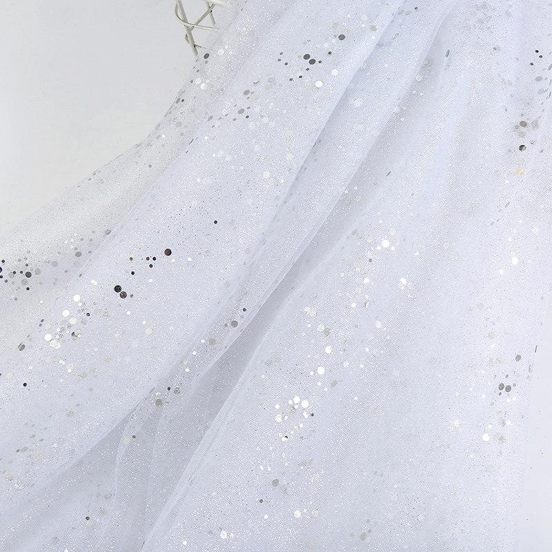 Sequin Mesh Fabric for DIY Sewing Wedding Dress Puff Skirt Stage Costume Photo Influencer Background Decoration Cloth Material
