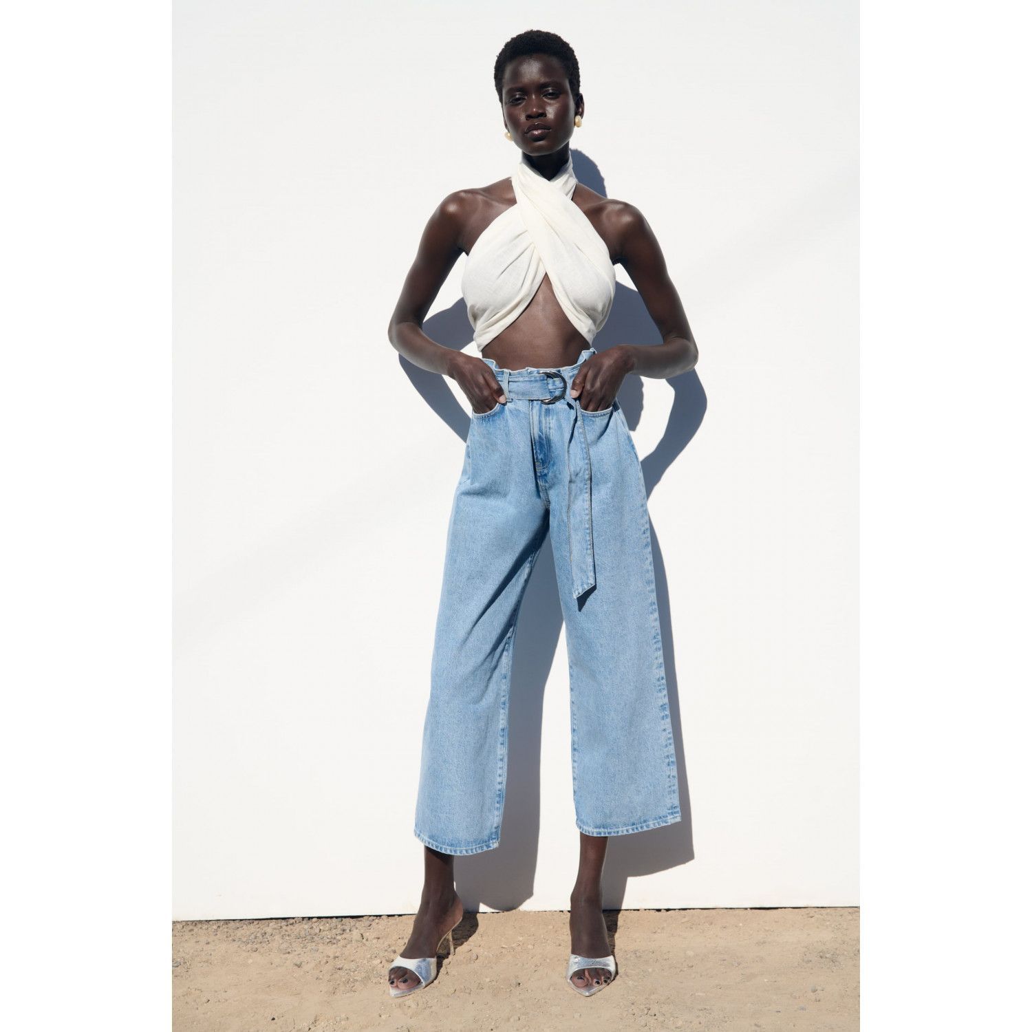 

Z1975 WIDE-LEG CROPPED JEANS WITH BELT
