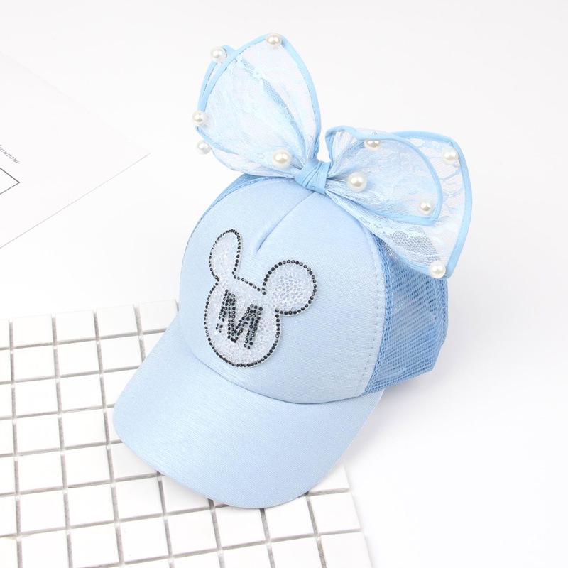 Dětská baseballová čepice s králičími ušima a flitry - Stylová sluneční clona pro chlapce a dívky