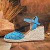 Hot Selling Fashion Closed Toe Wedge Sandals - Thick Sole, Waterproof Platform, Single Strap Espadrille Heel.