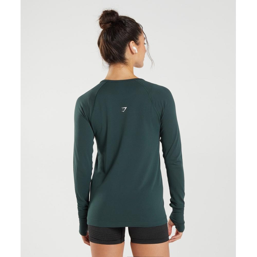 Gymshark Vital Seamless 2.0 Light Long Sleeve Top Woodland Green Marl B4a8c Ebtf