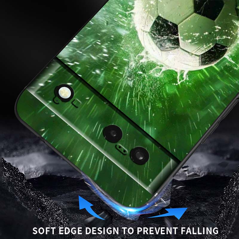 Anime Football Design Phone Case For Google Pixel 10 9a 9 8A 8 7 7A 6 6A Pro XL 2024 5G Black Soft TPU Silicone