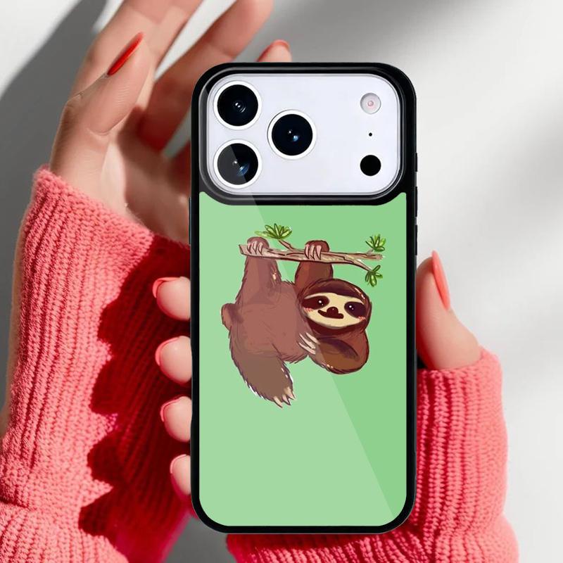 Cute Sloth Animal Phone Case for iPhone 17 16 15 14 13 Pro Max Back Cover for 12 11 Pro Coque