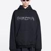 Balenciaga Women's Slime Wide Fit Hoodie Black 675003TLVF21069