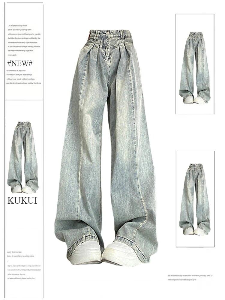 

Women s Blue Jeans Baggy Harajuku Aesthetic Oversize Denim Trousers Y2k Loose Wide Jean Pants Vintage 2000s Casual Clothes 2026 XXL синій