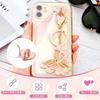 Keyring Hanger Smartphones Smartphone Strap Ring Set 2 Heart-shaped/ribbon-shaped Silver/rose Gold Adhesive Type DIY Accessory Parts Includes Metal