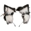 Plush Wolf Headbands With Cat Ears Alternative Fashion Festival Hair Hoop for Photoshoots Or Casual Outings