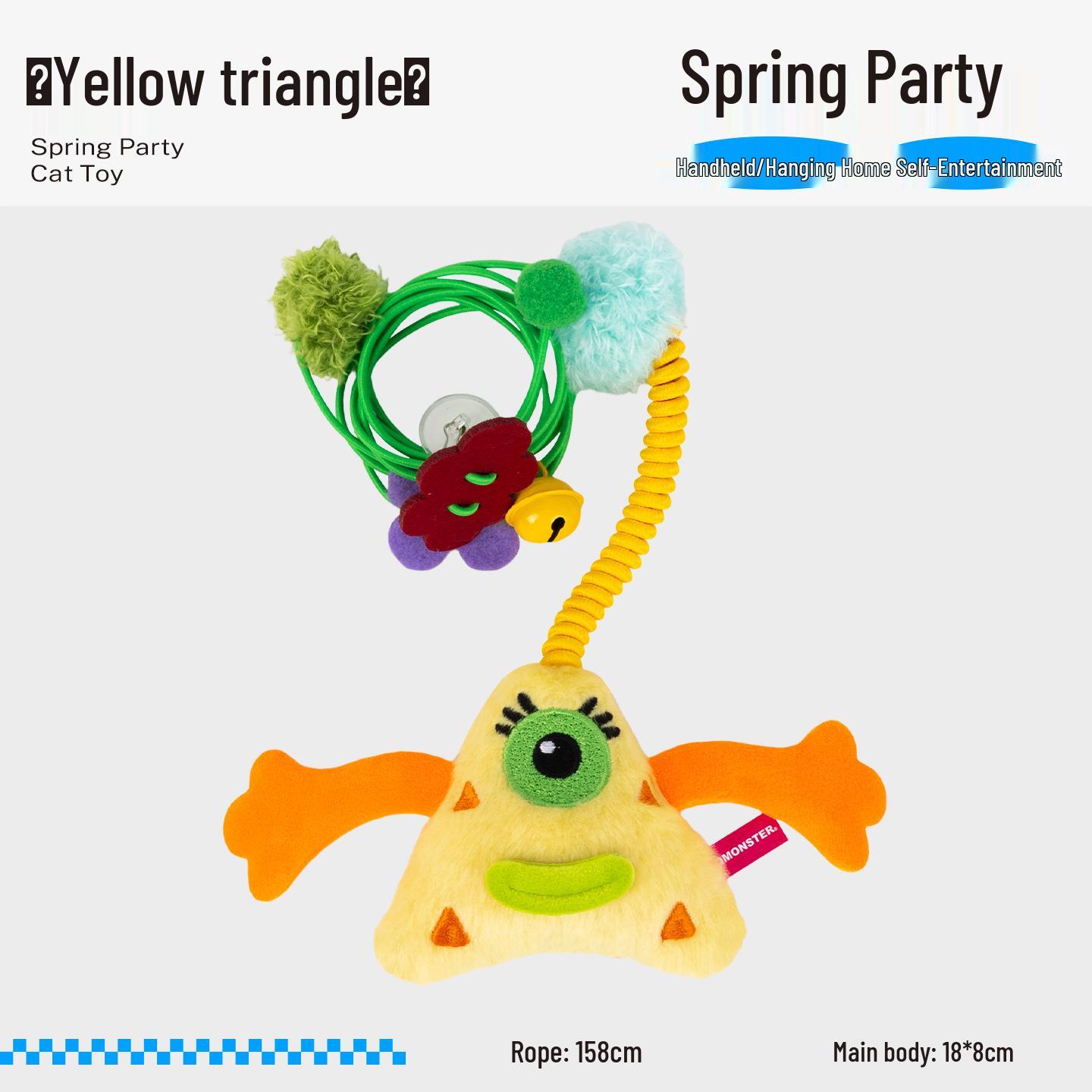 QMONSTER Elastic Rope Cat Toy with Bird Sound for Self-Entertainment and Cat Teasing.