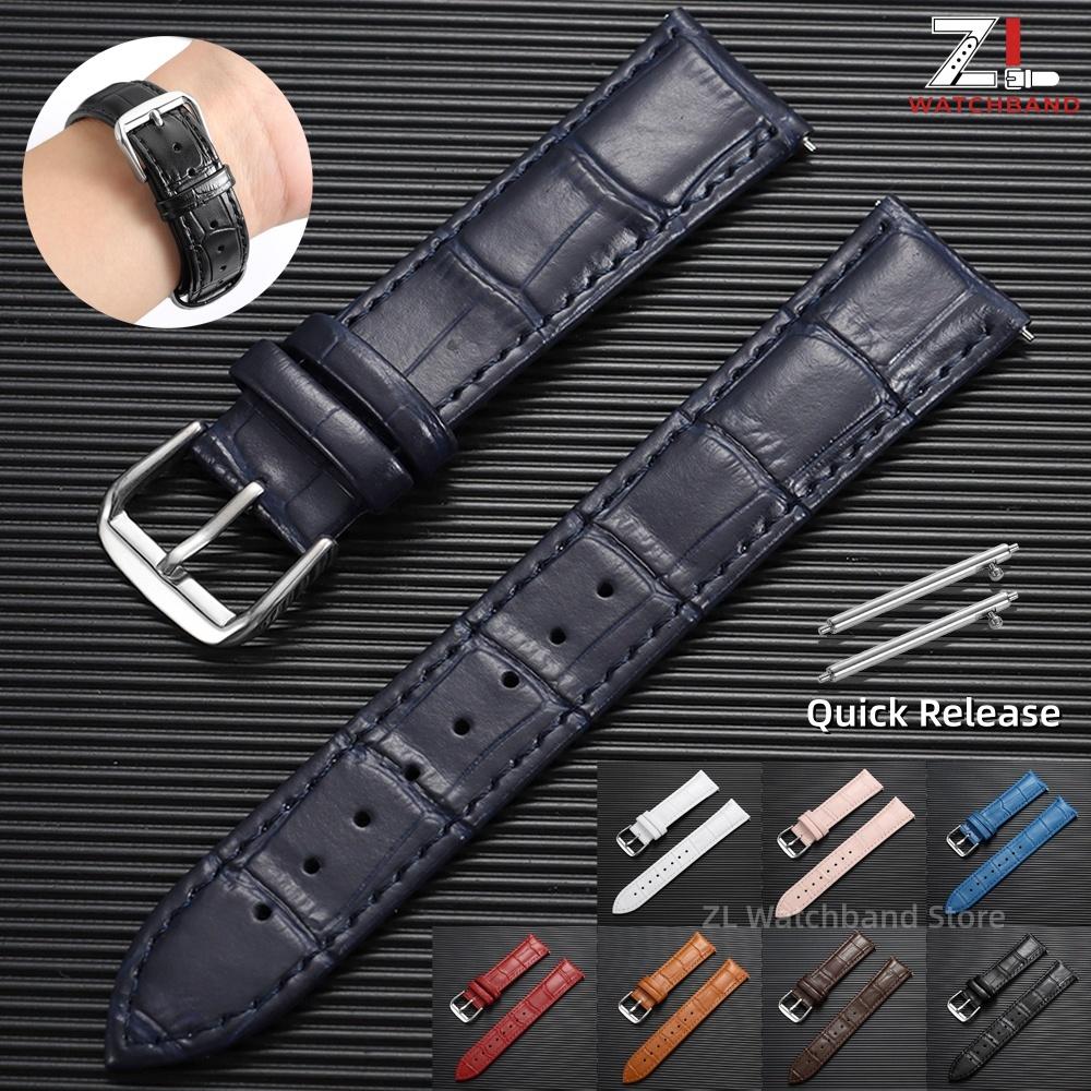 Leather Watch Strap 12/14/15/16/17/18/19/20/21/22/23/24mm Universal Replacement Watch Band Bamboo Pattern Quick Release Bracelet