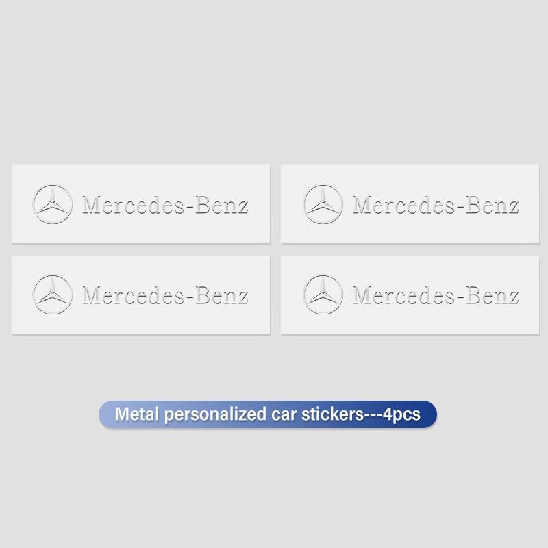 

4pcs Metal Car 3D Emblem Trunk Decorative Sticker Badge Decal For Benz AMG A C E S G Class W201 W210 W108 W204 W205 W203