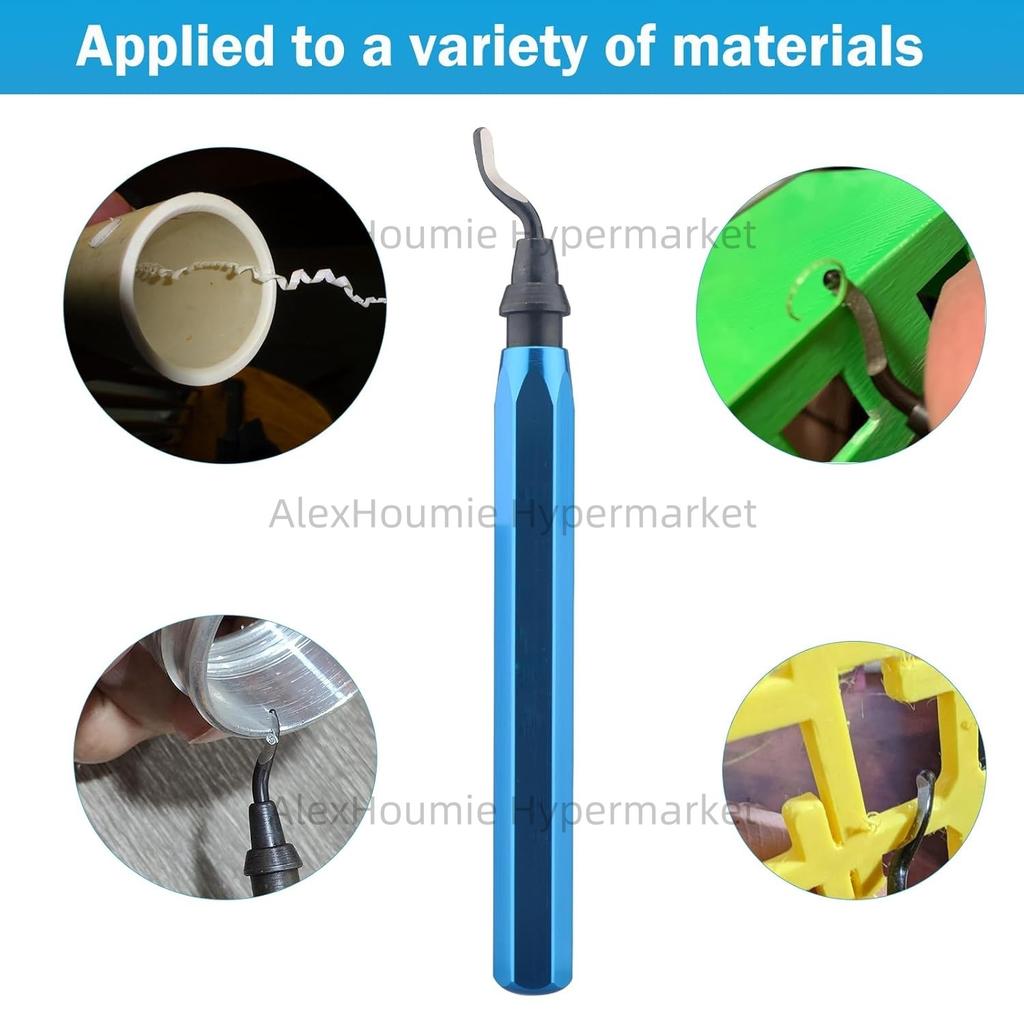 Deburring Tool Set with 15 High Speed Steel Swivel Blades Burr Removal Reamer Tool for Metal Resin Copper Plastic PVC 3D Print