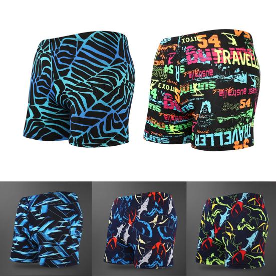 Men Sexy Print Swimming Trunks Surf Board Boxer Swimwear Beachwear Summer Shorts