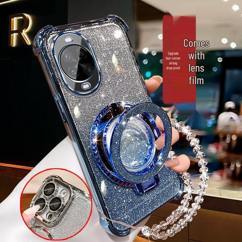 Huawei Nova Phone Case – Glitter Stand Model, Compatible with Nova 12-15, Designed for Women, Trendy Internet Celebrity Style