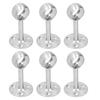 6Pcs Flanged Socket Stainless Steel Curtain Rod Brackets Wardrobe Pole Holder Hardware Fitting(22 AllPass )