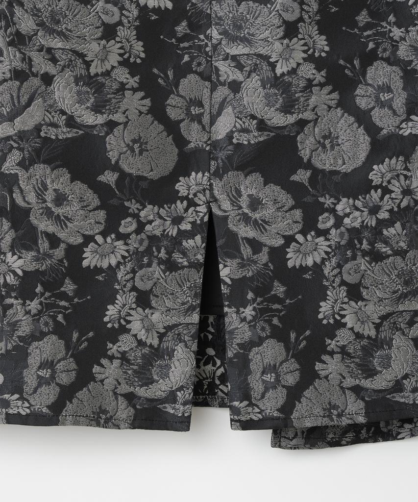 Milo Woman Floral Jacquard Midi Skirt [Black]