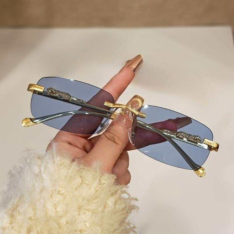 1Pcs Retro Sunglasses Men Fashion Rimless Sun Glasses Shades Cutting Lens Frameless Eyeglasses