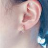 Exquisite Russian 585 Purple Gold Classic Inlaid Zircon-Plated Rose Gold Fashion Wing Ear Buckle Personalized Earrings