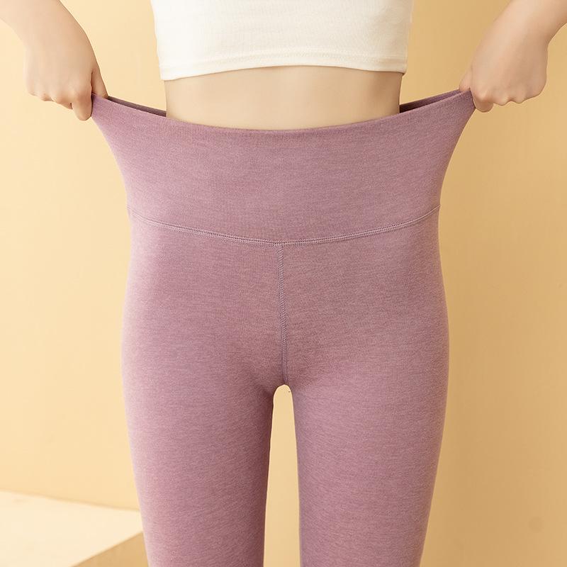 Men's and Women's High Waist Slim Fit Wool Base Layer Pants for Autumn/Winter - Warm Camel Hair Thin Pants