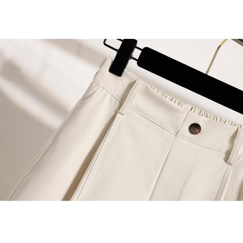 DIMANAF 2026 Plus Size Spring Summer Women Pants Elastic Waist Oversize Fashion Casual Long Pants Solid
