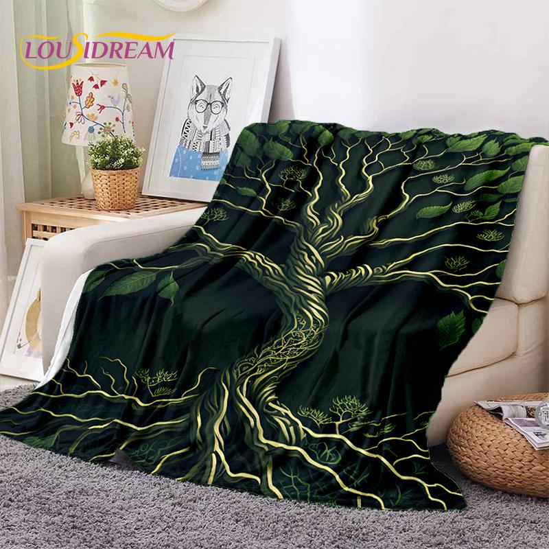 Tree of Life Nature Viking Yggdrasil Norse Soft Flannel Blankets,Throw Blanket Comfortable Blanket for Picnic Beds Home Bedroom
