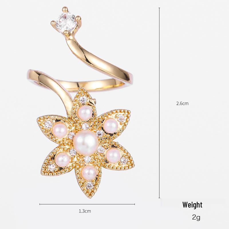 

Kenjie Позолоченное медью регулируемое кольцо для ногтей с цирконом для женщин – Хип-хоп геометрический дизайн для кончиков пальцев Adjustable