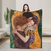 Klimt Child Retro Super Warm Blankets  Travel Plush Throw Blanket Funny Couch Bed Flannel Bedspread Sofa Bed Cover