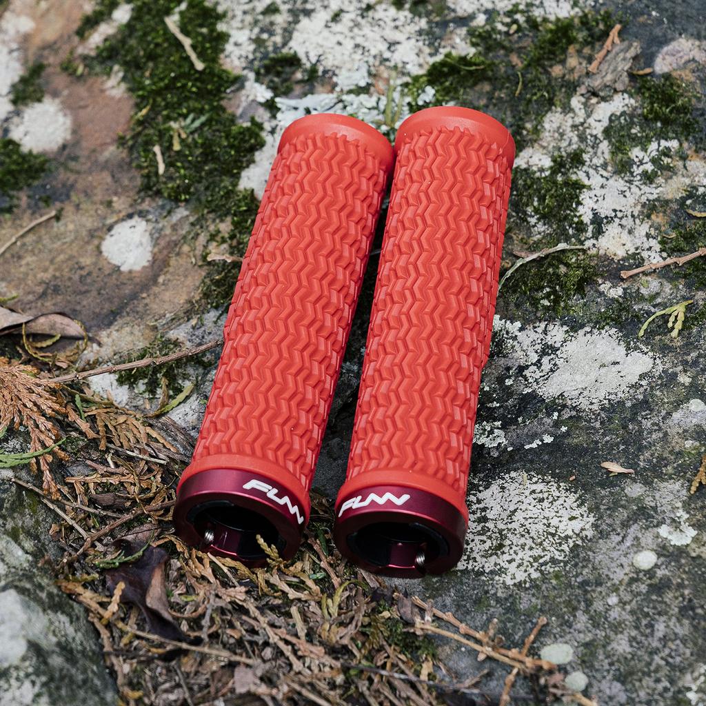 Funn Holeshot Bicycle Grips Clamp Suitable for Mountain Cross and BMX and Comfortable - Single-Sided Lock-On - Bikes, Bikes, Bikes, Non-Slip Rubber,