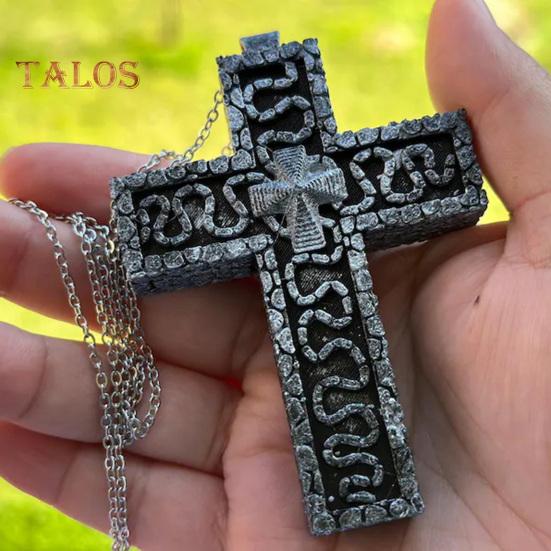 Collier Pendentif Croix Antique Avec Compartiment Secret – Design 3D, Cadeau Fan, Anniversaire, Noël