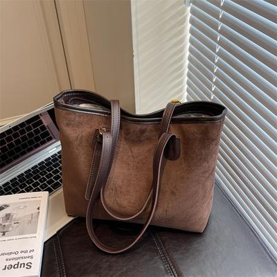 Retro Handtasche mit großem Fassungsvermögen Damen Herbst und Winter neue Mode Tragetasche hochwertig großes Fassungsvermögen Pendler-Tasche