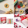 Christmas Holiday Seal Stamp Set for Wedding Christmas Valentines, With Wood Handle, Replaceable Stamp Head, Seal Sticks