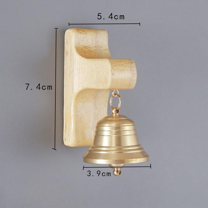 Home Decor Solid Wood Copper Bell Pendant with Magnetic Lion To Operate Wind Chimes, Home Reminders Doorbells Housewarming Gifts