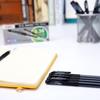 M&G Black Crystal Pull-Cap Gel Pens